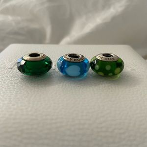 3 colorful Pandora charms